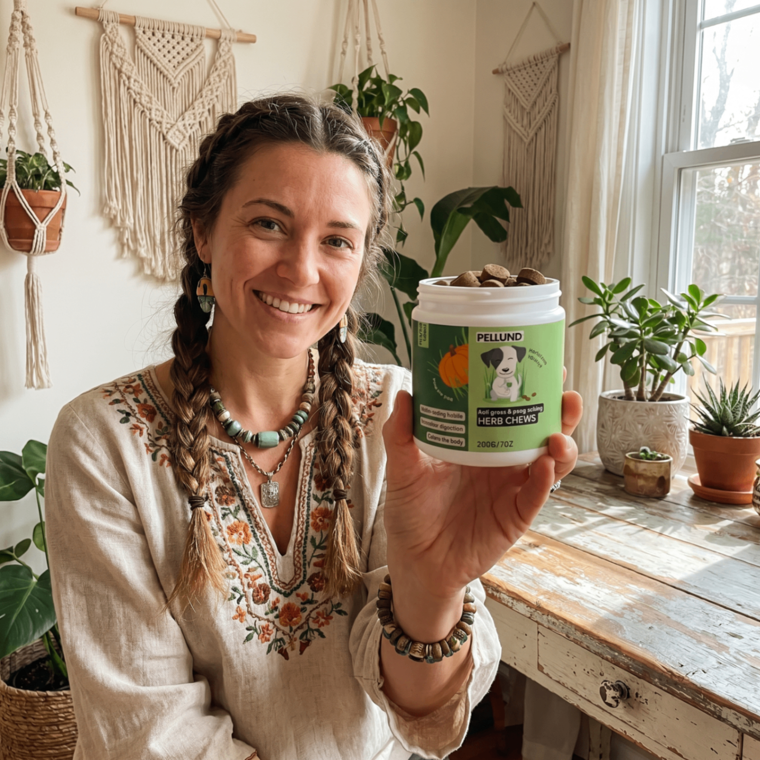 Happy PELLUND customer holding the jar